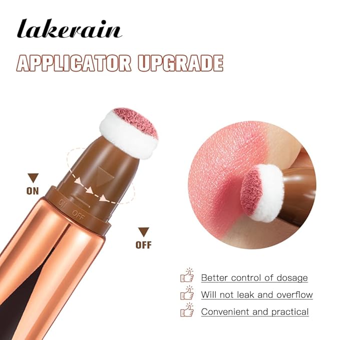 3 Pcs YU KUI LX Liquid Beauty Stick, Highlighter Makeup, Blush Stick, Liquid Highlighter, Contour StickMultifunctional Beauty Stick，Beauty Cream With Cushion Applicator (02#+04#+06#)-Velvo Beauty