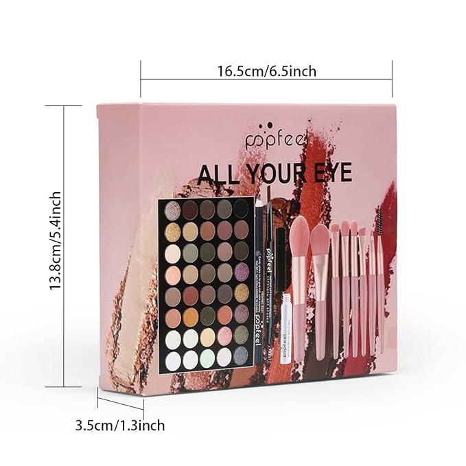 Makeup Kit All-in-one Girls Makeup Gift Set for Women Full Starter Cosmetics Kit, Include Eye Brushes Set, Eyeshadow Palette, Eyebrow Pencil, Mascara, Eyeliner Pencil-Velvo Beauty