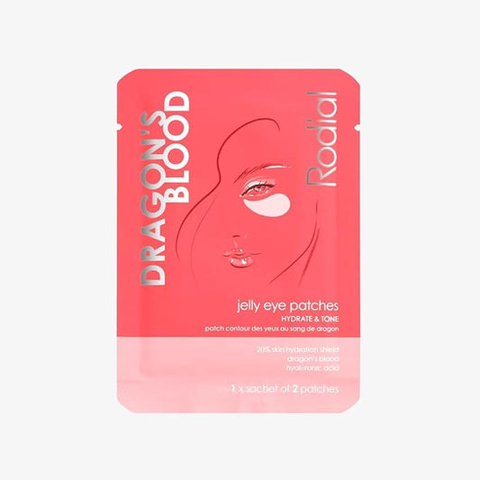 Rodial Dragon's Blood Jelly Eye Patches (1 Sachet), Elasticity and Firmness, Hyaluronic acid and Dragon's Blood for Plumping and Deep Hydration, Makeup Prep-Velvo Beauty