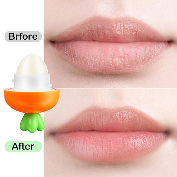 KISSIO Lip Balm,Carrot Lip Balm,Lip Care with B5 Panthenol,Macadamia Seed Oil and Olive Oil,Moisturize and Soothe Dry Chapped Lips,Make Lips Soft,Cruelty Free,0.12 oz(03#Carrot)-Velvo Beauty