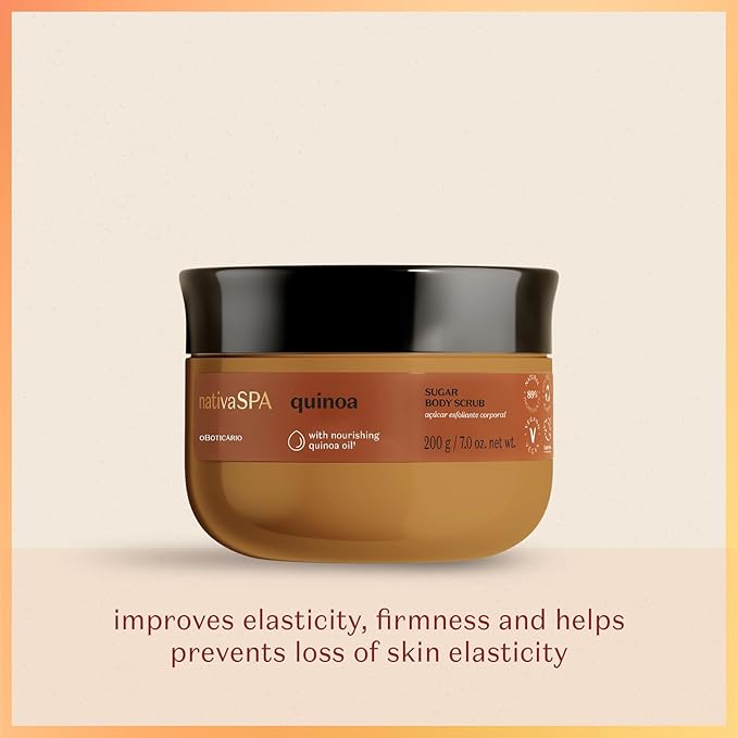 Nativa SPA by O Boticário Quinoa Sugar Body Scrub, Gentle Exfoliation & Skin Firmness Foot & Body Scrub, 7 Ounce-Velvo Beauty