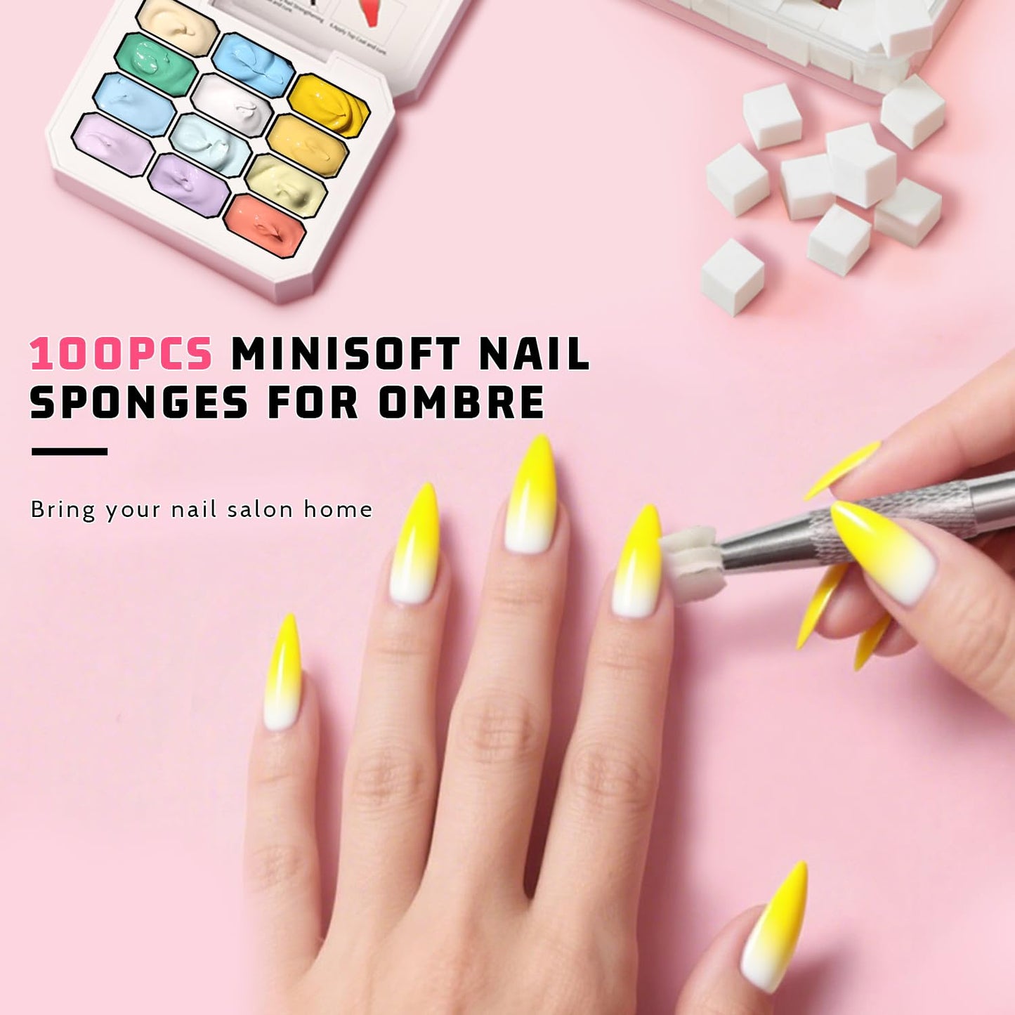 Sponge Pat Paint Nail Gel, Ombre Nails Gradient Gel Nail Blush Blooming Aura Nails Drawing Stripper Floral Painting DIY Nail Art, No Wipe, UV/LED Curing (12 Colors H)-Velvo Beauty