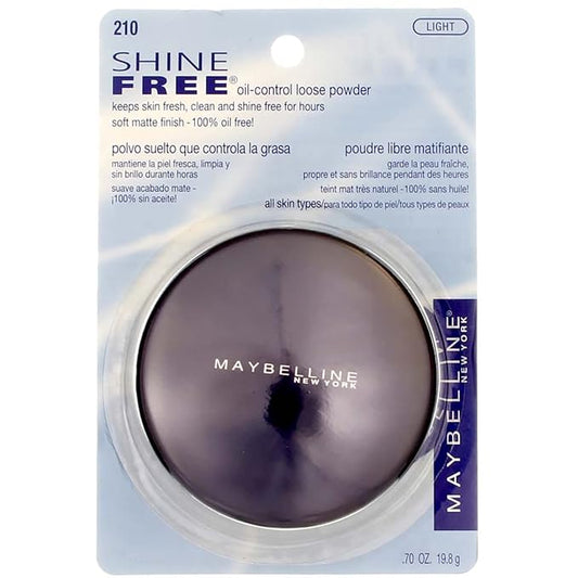 Maybelline New York Shine Free Oil Control Loose Powder, Light [210] 0.7 oz (Pack of 3)-Velvo Beauty