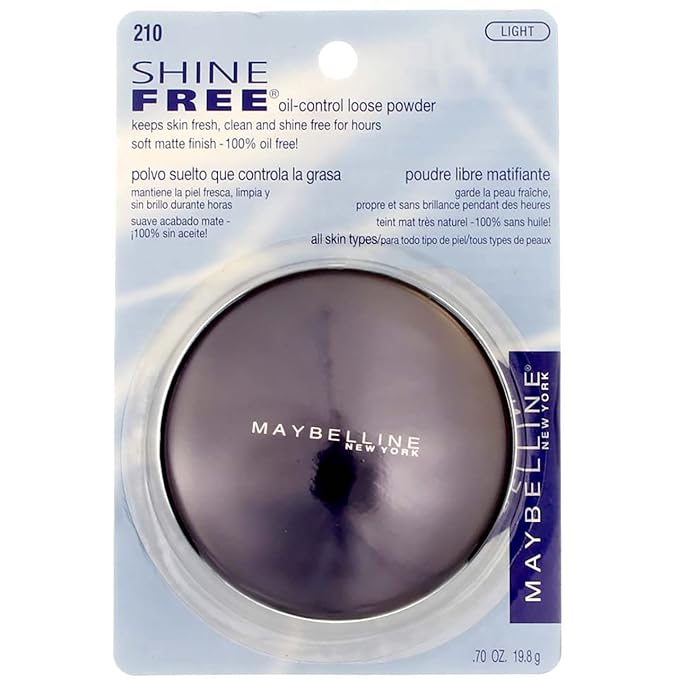 Maybelline New York Shine Free Oil Control Loose Powder, Light [210] 0.7 oz (Pack of 3)-Velvo Beauty