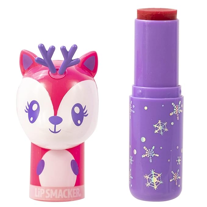 Lip Smacker Christmas Holiday Lip Balm Reindeer Lippy Pal, Flavored Moisturizing & Smoothing Soft Shine Lip Balm, Hydrating & Protecting Fun Tasty Flavors, Cruelty-Free & Vegan - Jolly Soda Pop-Velvo Beauty