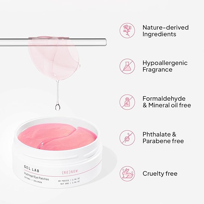RENEW Retinol & Collagen Under Eye Patches - Korean Skincare Hydrating Eye Mask for Fine Lines, Wrinkles, Firming, Brightening - 60 Patches-Velvo Beauty