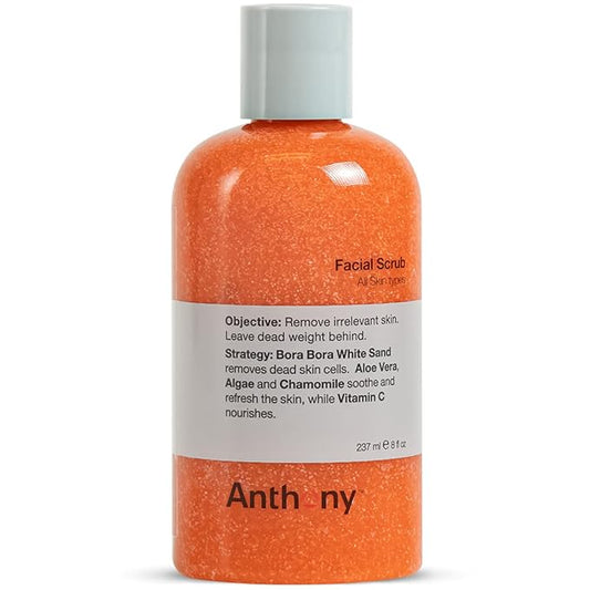 Anthony Facial Scrub – Men’s Exfoliating Face Wash with Vitamin C, Aloe, Chamomile and Algae for Deep Cleansing and Detoxifying 8 Fl Oz-Velvo Beauty