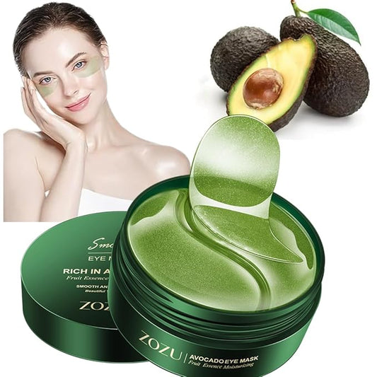 Eye Mask 60 Pcs, Under Eye Patches for Dark Circles and Puffiness, Lighten Fine Lines and Eye Bags,Water Replenishing Eye Treatment Mask (Avocado Eye Mask)-Velvo Beauty