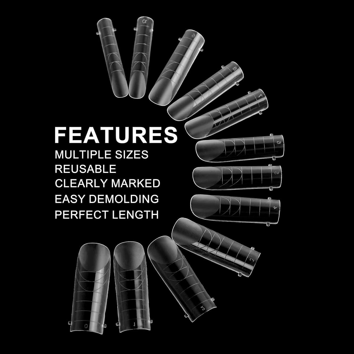 120 Pcs Dual Nail Forms,Matte Square & C-Curved Extension Poly Nail Gel Nail Molds 12 Sizes for Gel Glue, Full Cover Nail Art Design Salon & DIY-Velvo Beauty