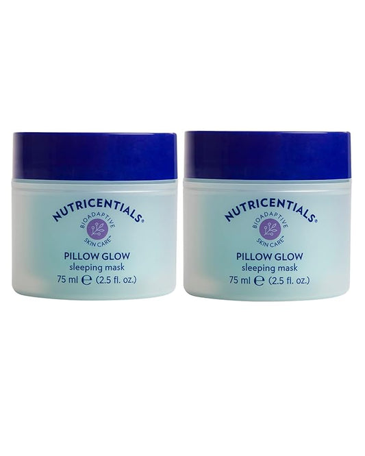 NuSkin NUTRICENTIALS Pillow Glow Sleeping Mask | Overnight Hydration | Bioadaptive Botanical Complex | Red Algae | Apple Extract | Deep Sea Water | Skin Glowing & Pore Minimizing | 2.5 Fl Oz | 2 Pack-Velvo Beauty