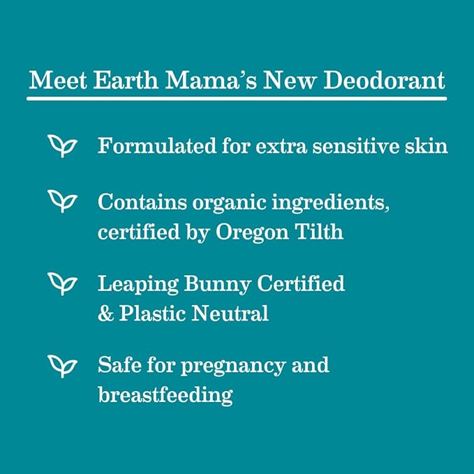 Earth Mama Mini Deodorant Travel Set | Safe for Sensitive Skin, Pregnancy and Breastfeeding, Contains Organic Calendula with No Fragrance Chemicals, No Baking Soda or Aluminum (4-Pack)-Velvo Beauty