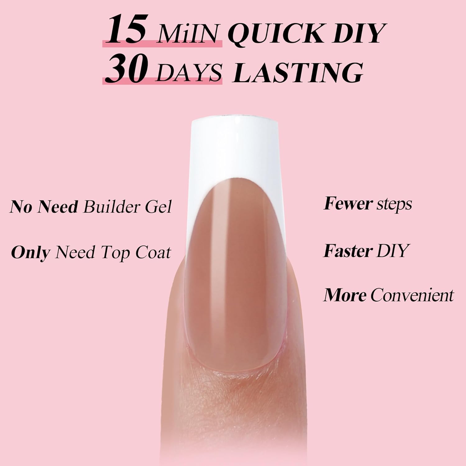 French Gel Nail Tips - Jofay Fashion French Tip Press on Nails, 10-Piece Set 320Pcs Brown Long Square Nail Tips, No Need to File Acrylic Fake Nails for Nail Art DIY & Nail Extension, 16 Sizes-Velvo Beauty