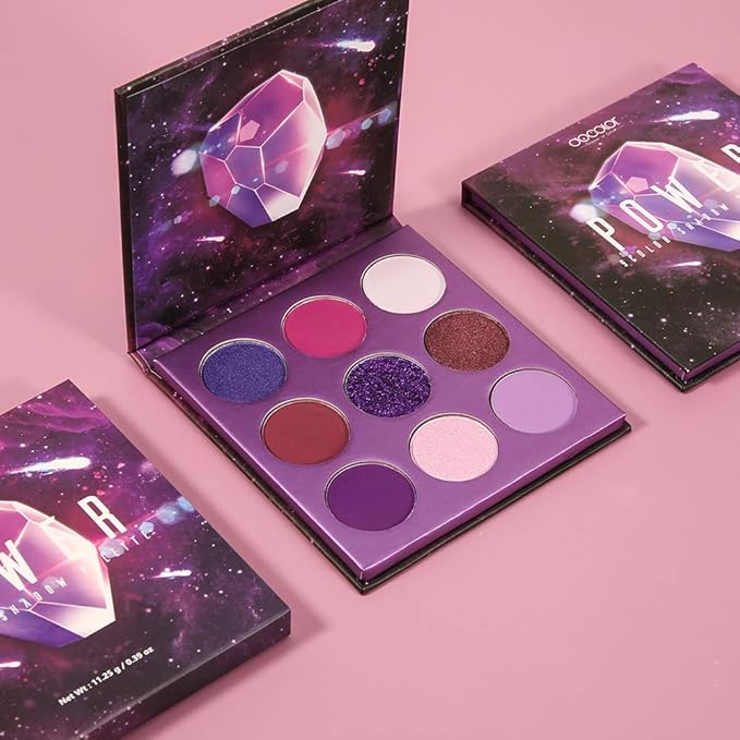 docolor Eyeshadow Palette 9 Colors Gemstone Shadow Palette Highly Pigmented Mattes Shimmers Smokey Glitter Cream Colorful Powder Blendable Long Lasting Waterproof Makeup Palette-Purple-Velvo Beauty
