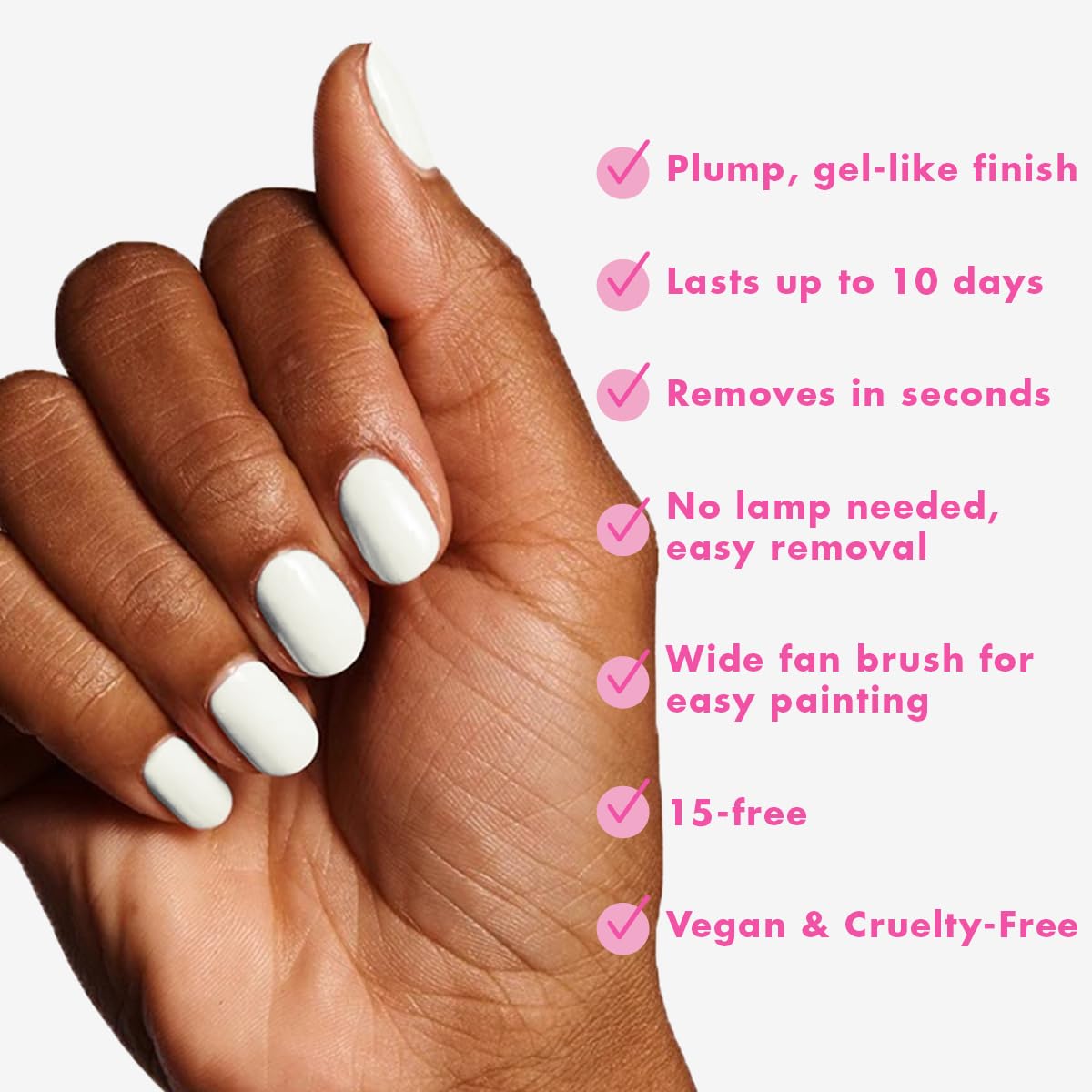 Olive & June Long Lasting Nail Polish | Plump, Gel-Like Finish No Lamp Needed | Lasts up to 10 days | Salon-Quality Color at Home | 15-Free, Vegan & Cruelty-Free Chip-Resistant Shine | HD Crisp White-Velvo Beauty