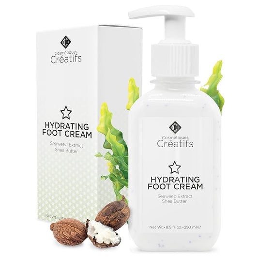 Hydrating Foot Cream for Dry Cracked Heels and Feet, 8.5 fl. oz., Deep Moisturizing Seaweed Extract and Shea Butter, Restores Soft Supple Skin-Velvo Beauty