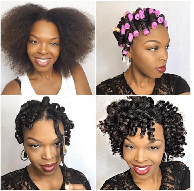 20pcs Women's Perm Rods Set for Natural Hair: 2 Sizes Cold Wave Hair Rollers for Curling and Styling All Hair Lengths - DIY Hairdressing Tools (Purple)-Velvo Beauty