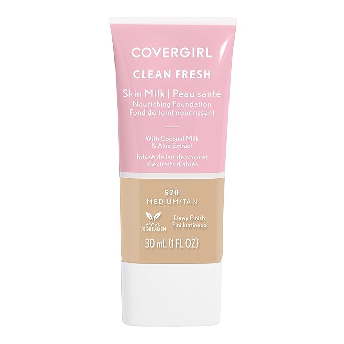 COVERGIRL, Clean Fresh Skin Milk Foundation, Medium/Tan, 1 Count (packaging may vary)-Velvo Beauty