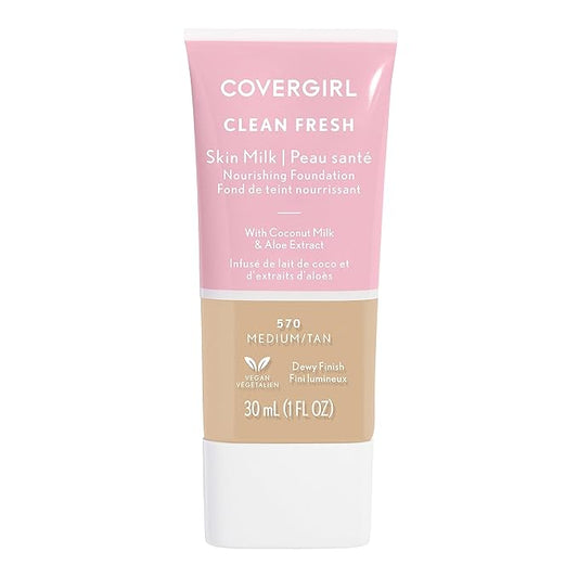 COVERGIRL, Clean Fresh Skin Milk Foundation, Medium/Tan, 1 Count (packaging may vary)-Velvo Beauty