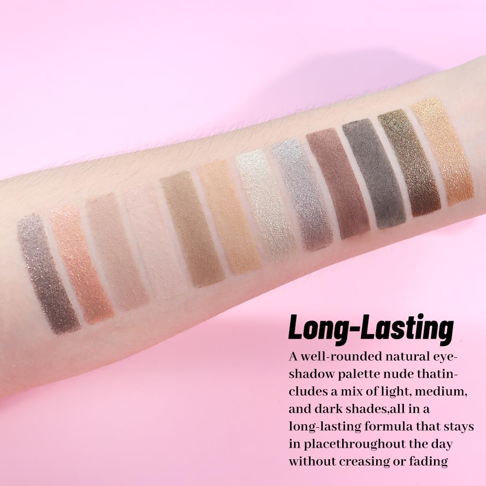 SUAKE Neutral Smokey Eye Shadow Palette,Nude Silver Gray Black Cream Eyeshadow Palette,Make Up Pallets for Women, Highly Pigmented Long Lasting Naturing-Looking-Velvo Beauty