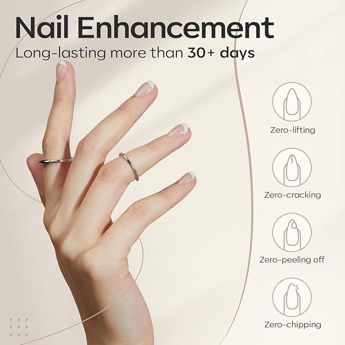 modelones Builder Nail Gel, 7-in-One Clear Builder for Nails, LED Lamp Cured Color Rubber Base Gel Polish Coat Strengthener Thickening Extension Rhinestone Glue in a Bottle for DIY Home Salon Gifts-Velvo Beauty