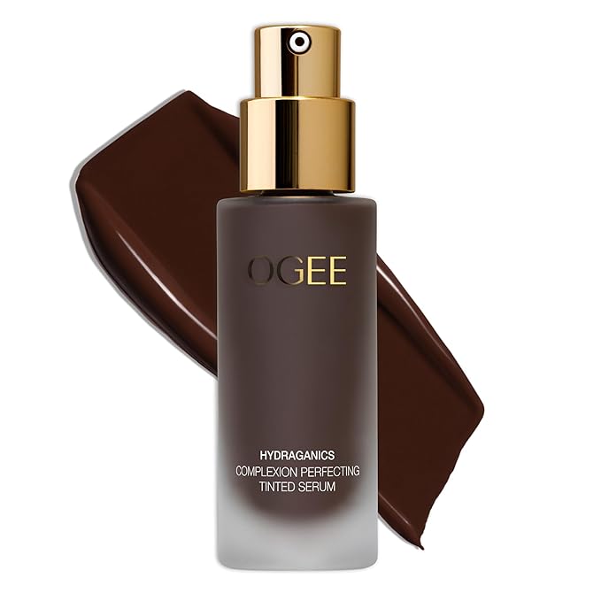 Ogee Complexion Perfecting Liquid Foundation - Lightweight Tinted Moisturizer For Face (Mahogany 14.5N - Deep Cocoa (Rich Undertones) - with Vitamin C & Jojoba Oil - Certified Organic & Made in USA-Velvo Beauty