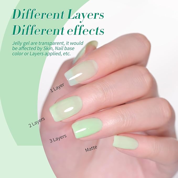 Born Pretty Gel Nail Polish Green Series,Jelly Transparent Gel Nail Polish, Cat Magnetic Eye,Shimmer Glitter Holographic Green Gel Polish Kit for Salon Manicure and Nail Art DIY at Home 6PCS 7ml-Velvo Beauty