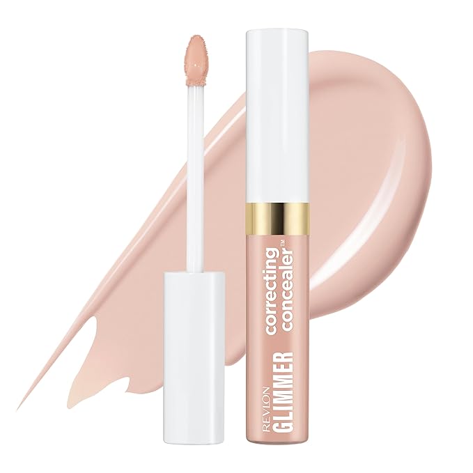 Revlon Glimmer Correcting Concealer, Liquid Under Eye Makeup, Made with Caffeine, Vitamin C, & Stevioside, 105, 0.3 fl oz-Velvo Beauty
