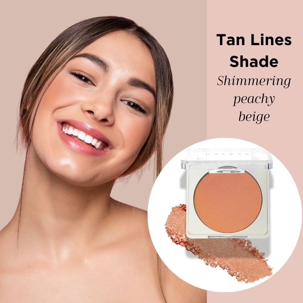 HALEYS Re-pop Smoothing Powder Blush (Tan Lines) - Pigmented, Easy Blending, Longwear, Buildable, Talc-Free, V + CF-Velvo Beauty