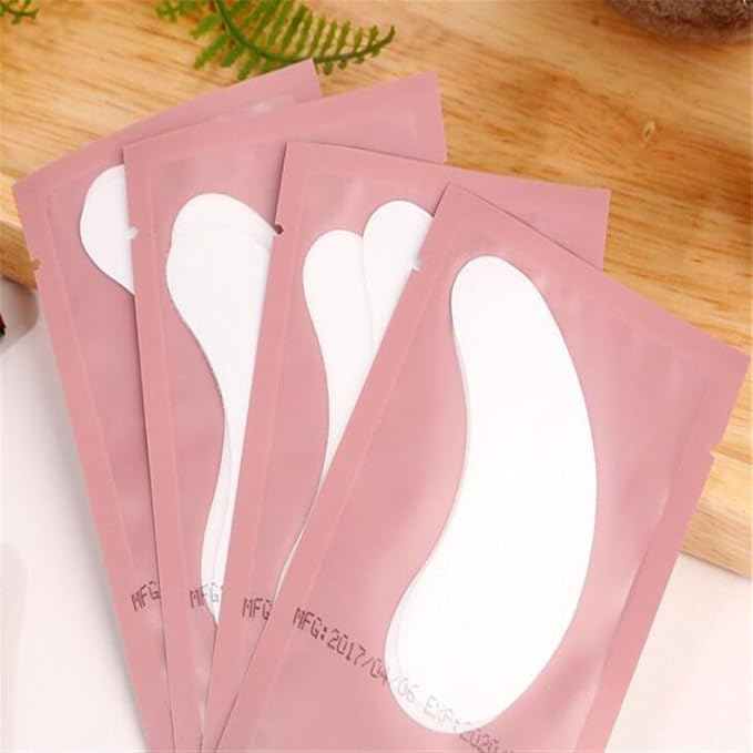 100 Pairs Set，Eye Gel Patches,Under Eye Pads Lint Free Lash Extension Eye Gel Patches for Eyelash Extension (pink)-Velvo Beauty