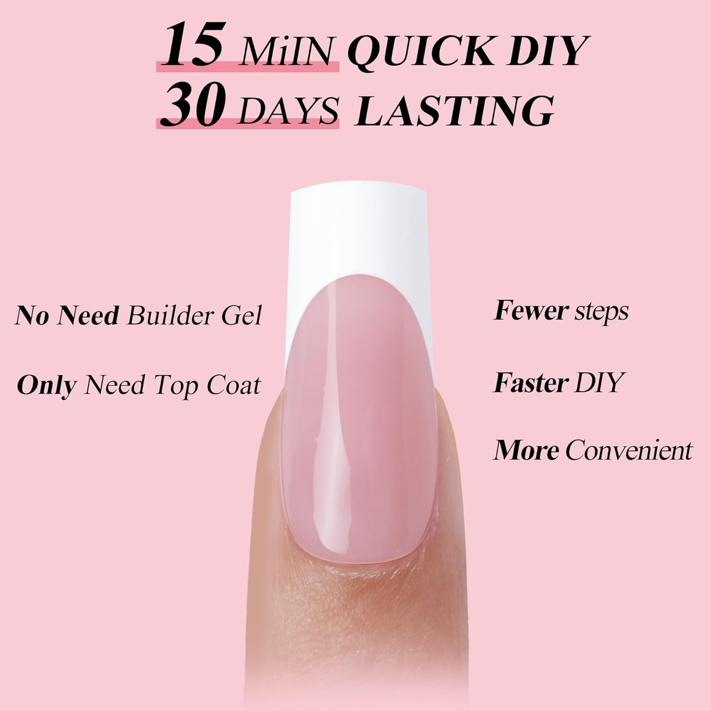 French Gel Nail Tips - Jofay Fashion Short French Tip Press on Nails, 10-Piece Set 320Pcs Pink Square Nail Tips, Pre-applied Tip Primer & Base Coat, No Need to File Fake Nails for Nail Art, 16 Sizes-Velvo Beauty