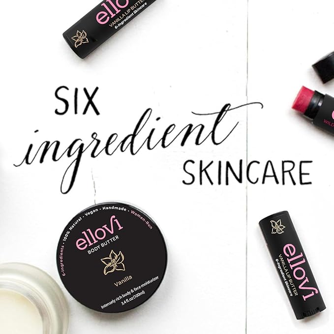 Natural Lip Butter Lip Balm - Vanilla - Pure Enough to Eat - Made With Just 6 Vegan Ingredients - 100% Natural & Organic Moisturizing Lip Care for All Day Hydration (Single)-Velvo Beauty