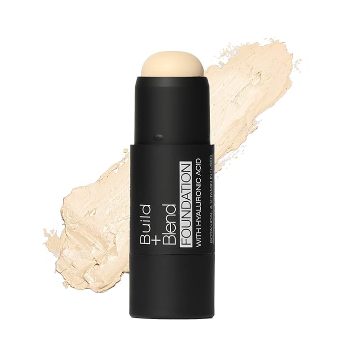 Palladio BUILD + BLEND Foundation Stick, Contour Stick for Face, Professional Makeup for Perfect Look, 0.25 Ounce (Porcelain)-Velvo Beauty
