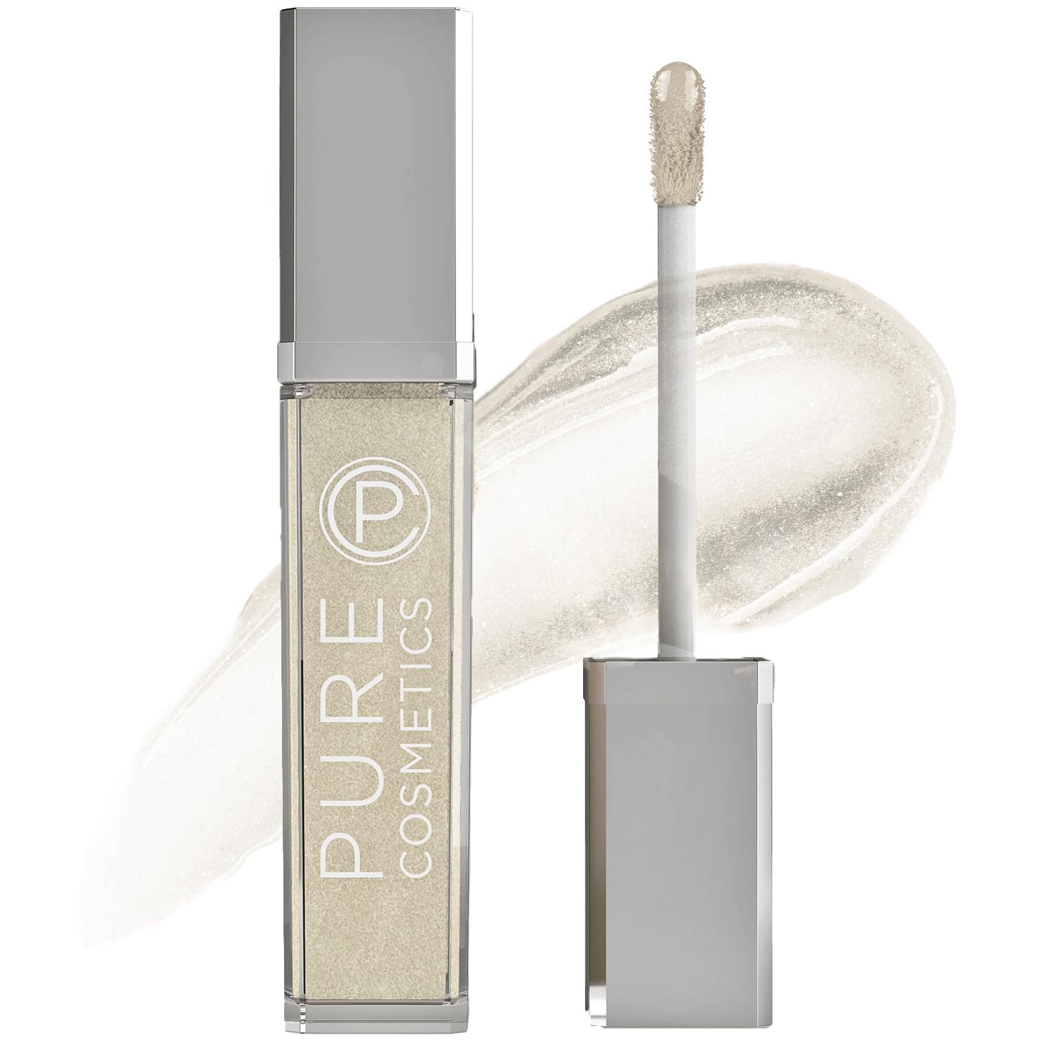 Pure Cosmetics Pure Illumination Lip Gloss - LED-lit Applicator w/Side Mirror - Non-Sticky, Moisturizing & Hydrating Lip Glosses - Soothes & Protects Dry Chapped Lips (Clear)-Velvo Beauty