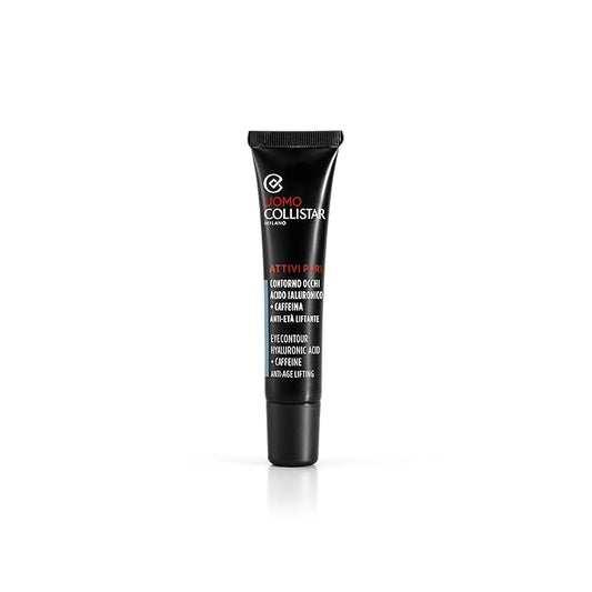 Collistar Uomo Attivi Puri Contorno Occhi Acido Ialuronico + Caffeina Anti-età Liftante, Eye Contour Hyaluronic Acid 15 ml, 0.5 Fl Oz Made in Italy [italian import]-Velvo Beauty