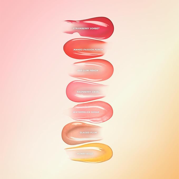 Gisou Honey Infused Hydrating Lip Oil, Nourishing Lip Moisturizer for Dry Lips, High Shine, Smooth Finish, Sheer Hot Coral Shade, Tropical Mango Passion Fruit Scent, Mango Passion Punch, 8ml-Velvo Beauty