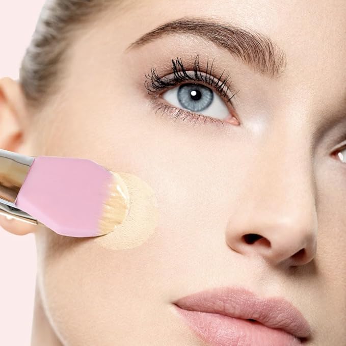 StansOut Foundation Applicator - Liquid Foundation Brush, for Cream or Powder - Easy to Clean - Travel-Friendly, Durable - Ideal for Professional Makeup Results - Pointed Shape, Smooth Silicone Edge-Velvo Beauty