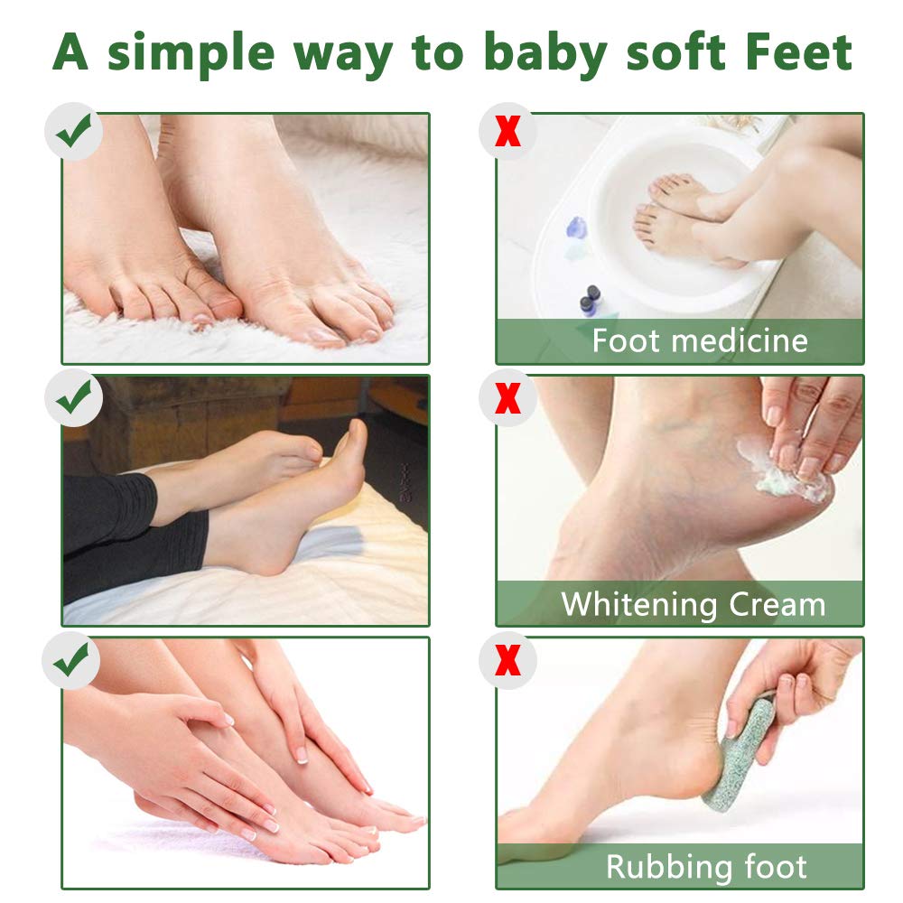 Foot Peeling Mask Moisturizing Socks 5Pairs, Foot Mask Remove Dead Skin, Rough Callus and Cracked Heels, Dry Skin Moisturizer for Soft and Smooth Baby Touch Feet (Tea Tree)-Velvo Beauty