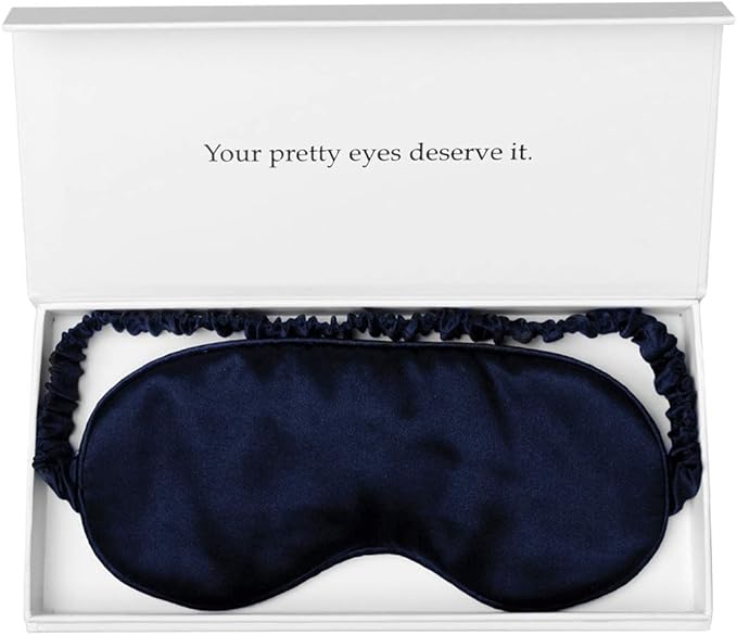Silk Sleep Mask Light Blocking Luxury 100% Mulberry 19mm Silk Eye Mask Eye Cover Blindfold Ultra Soft Light & Comfy Anti Aging Skin Care with Travel Bag Gift Package-Velvo Beauty