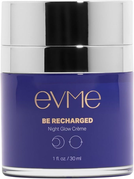 Evme Night Glow Crème – Hydrating Gel-to-Cream Moisturizer with Squalane, Sea Buckthorn & Vitamin C – Dermatologist-Tested, Fragrance-Free for Sensitive, Reactive Skin – Supports Healthy Skin Barrier-Velvo Beauty