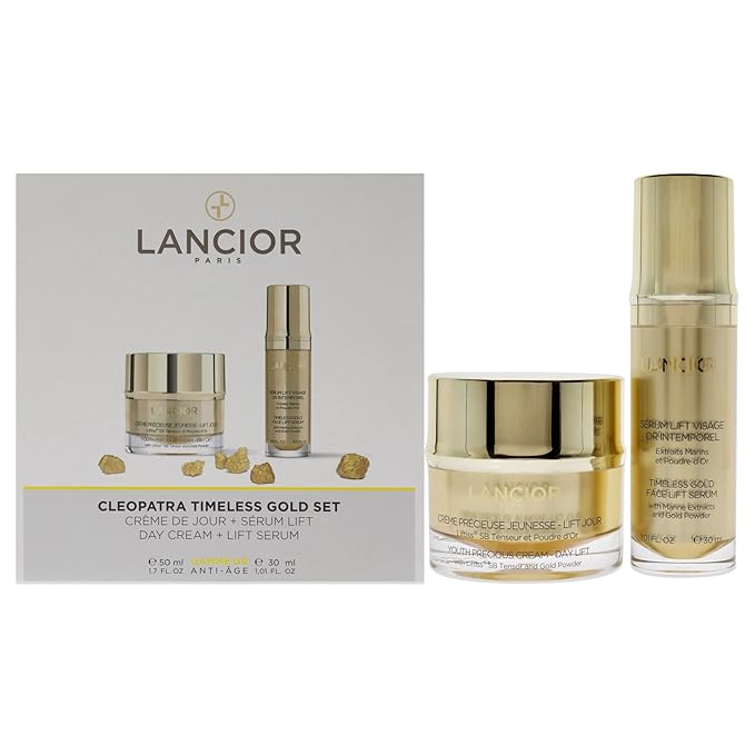 Timeless Gold Cleopatra Set 1.7oz Youth Precious Cream - Day Lift, 1oz Timeless Gold Face Lift Serum Unisex 2 Pc-Velvo Beauty