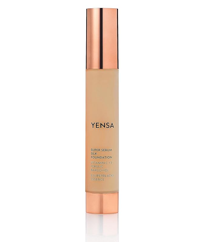 YENSA Super Silk Foundation - Full Coverage, Age-defying complex of Vitamin C, E, Ferulic, and Bakuchiol Oil (Medium 1) 1.0 fl oz-Velvo Beauty