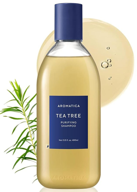 AROMATICA Tea Tree Purifying Shampoo 13.53fl.oz./400ml, Tea Tree Shampoo for Oily Hair and Scalp, Sulfate Free, Vegan-Velvo Beauty