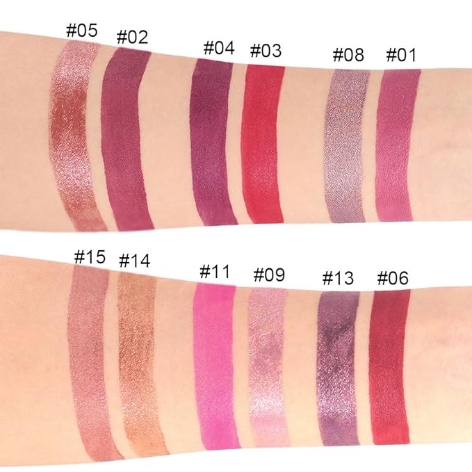 evpct 2Pcs Plum & Dark Wine Red Matte to Glitter Liquid Lipstick Long Lasting Lip Set Kit for Women Diamond Shiny Glitter Sparkly Glossy Metallic Shimmer Sparkle Waterproof Lipstick Lip Gloss 06+13-Velvo Beauty