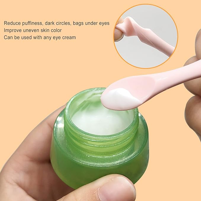 2pcs Eye Cream Applicator Stick,Jadestone Eye Massage Sticks Silicone Scoop Tool For Eye Anti Wrinkle Reduce Puffiness Fatigue Relief()-Velvo Beauty
