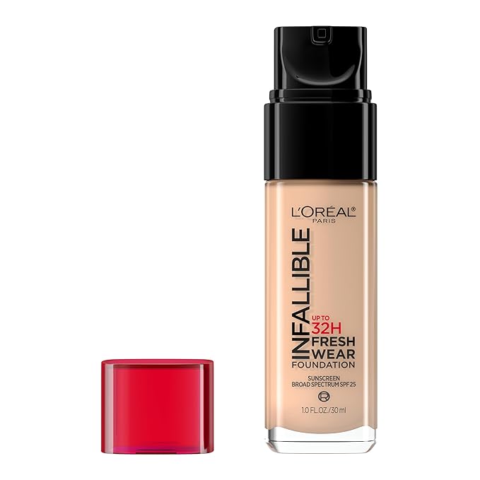 L'Oreal Paris Makeup Infallible Up to 32 Hour Fresh Wear Lightweight Foundation, 435 Rose Vanilla, 1 Fl Oz, Packaging May Vary-Velvo Beauty