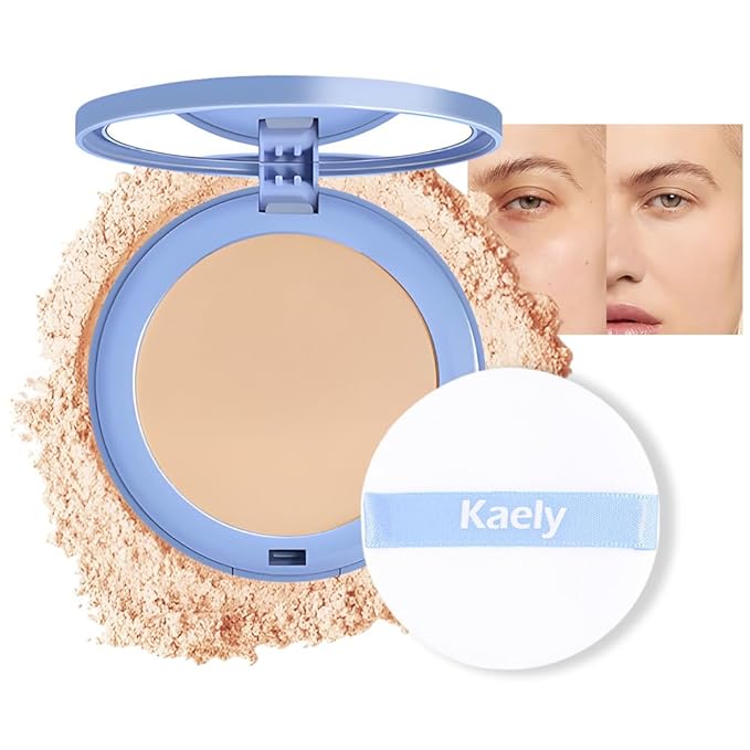 evpct Kaely Oil Control Pressed Face Powder, Get Smooth Flawless Fine Lines and Lightweight Finishing Foundation, Control Shine Long Lasting Waterproof Face Setting Powder Cosmetic, 05 Ivory Buff-Velvo Beauty