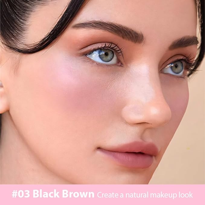 evpct 1Pcs Black Brown Magic Microblading Dual-Ended Eyebrow Contouring Pen Brow Pencil, with 4 Brush Micro-Fork-Tips Applicator and Precise Brush-Tip Hair Like Strokes, Dual-ended Eyebrow Brush-Velvo Beauty