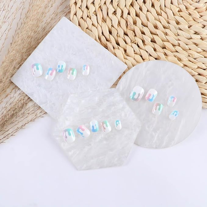 3 Pieces Resin Nail Art Palette, Nail Art Painting Gel Palette Makeup Display Board Nail Art Display Board-Velvo Beauty