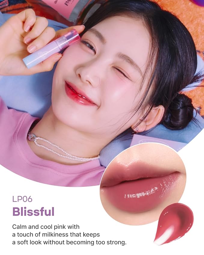 DEARMAY LA PISTE LIP TINT LP06 Blissful 0.14 oz. long lasting lip stain with glossy finish and lightweight texture, non sticky, hydrating formula with no flaking and glassy vivid tint, korean makeup-Velvo Beauty
