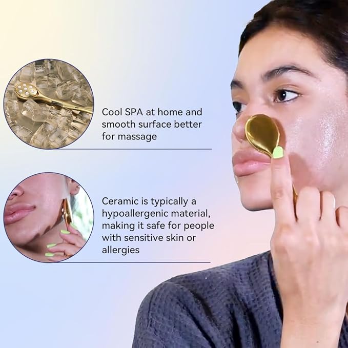 3-in-1 Face Roller for Women – Cryo Sticks for Puffiness, Skin Tightening & Face Lifting, Facial Roller with Cream Spatula, Travel-Friendly Design-Velvo Beauty